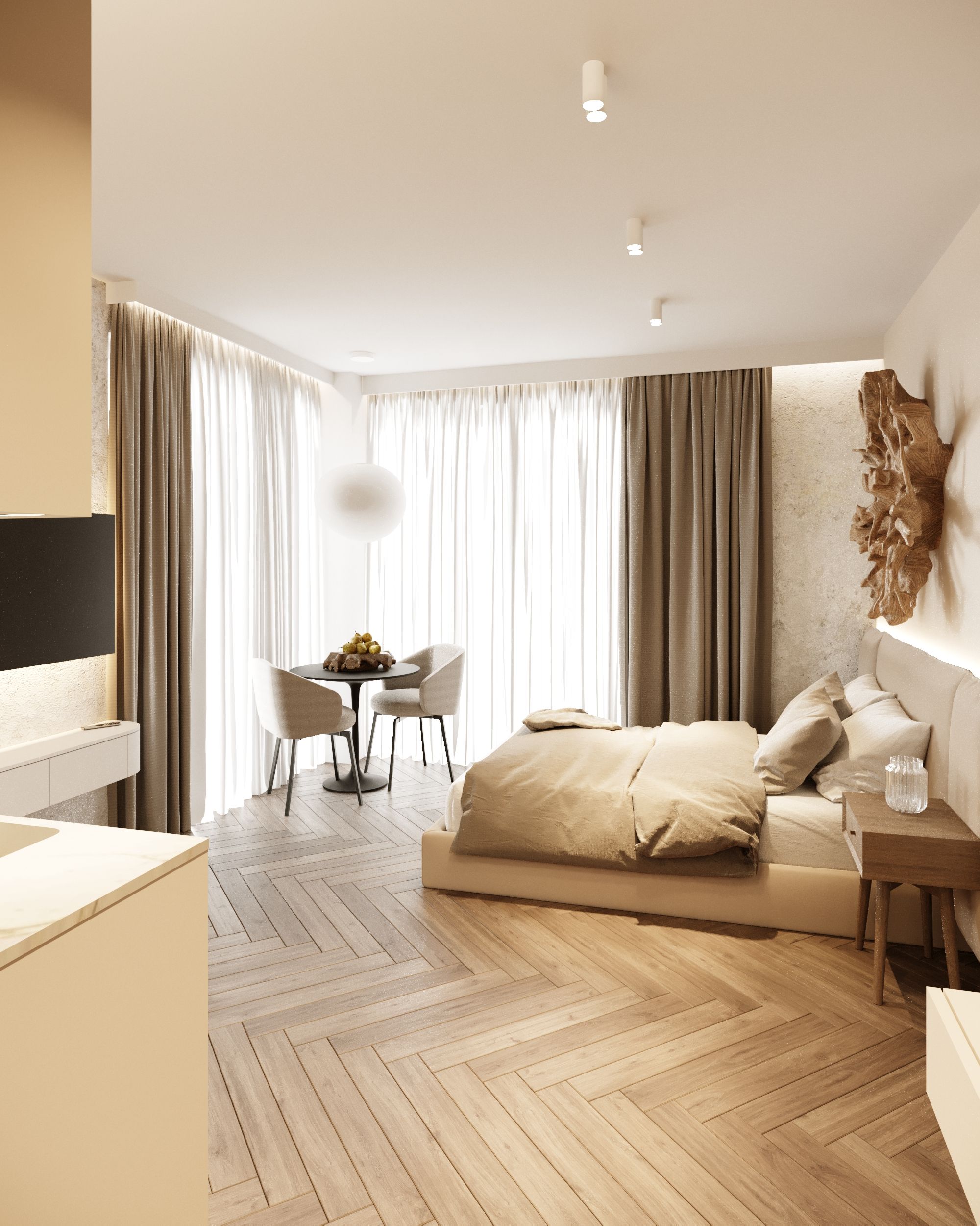 Studio BaySuites - pokój z aneksem